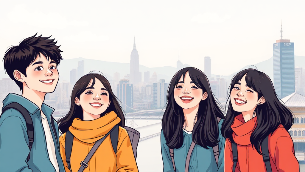 인천 관광 산업 발전과 함께하는 지원 사업 (illustration 스타일)