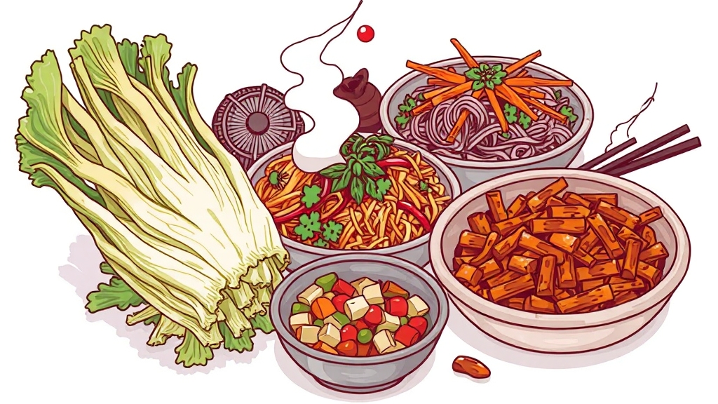 궁채나물 먹는 법: 다양한 조리법 소개 (illustration 스타일)