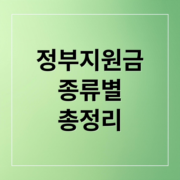 정부지원금
종류별
총정리 (정부 지원금 혜택 대상)