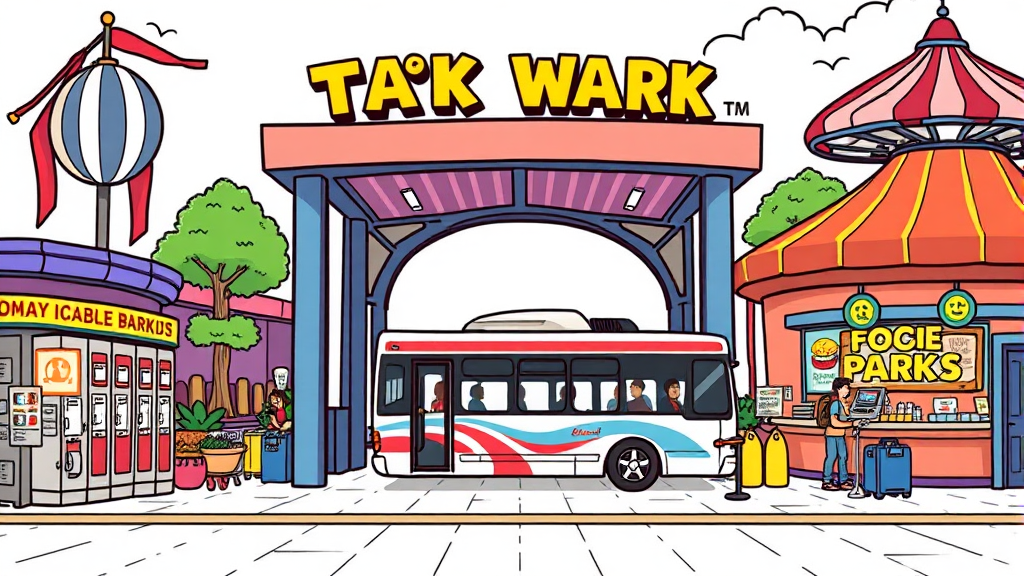 편의 시설 및 교통 정보: 편리한 방문 가이드 (cartoon 스타일)