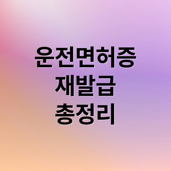 운전면허증
재발급
총정리 (운전면허증 재발급 필요서류)