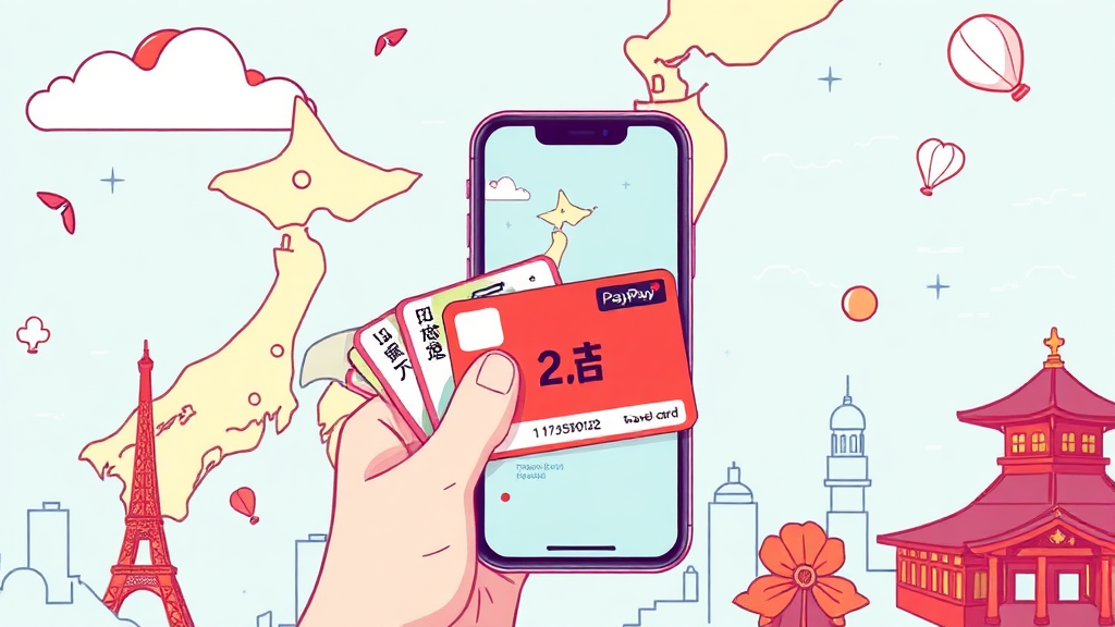 일본 여행 준비물 (결제 관련) (illustration 스타일)