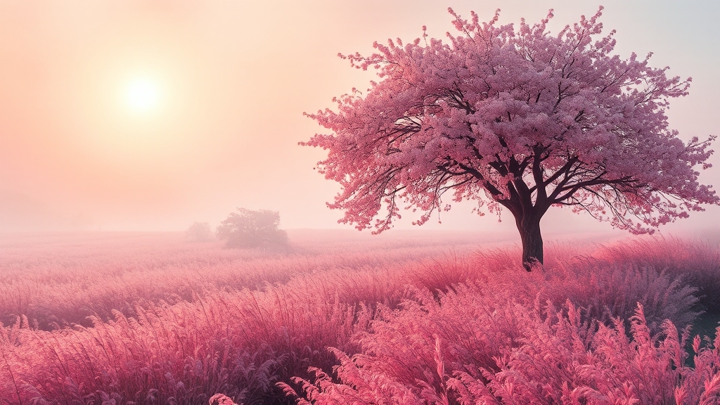 핑크뮬리 개화 시기 (watercolor 스타일)