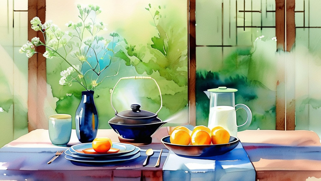 피해야 할 음식과 올바른 식습관 가이드 (watercolor 스타일)