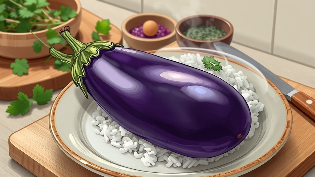 가지 무침 & 덮밥 레시피: 간편하게 즐기자! (illustration 스타일)