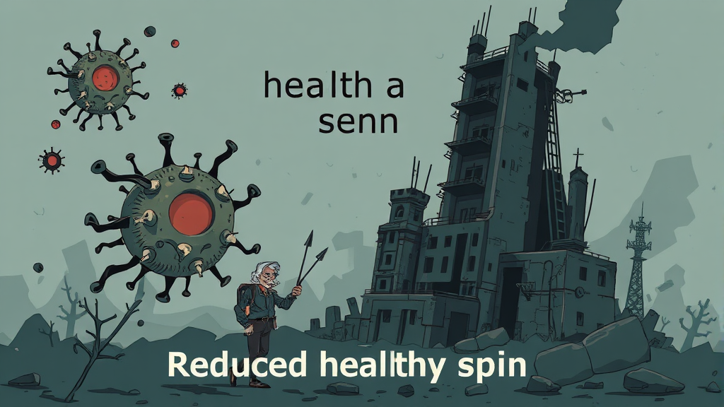 건강수명 단축 요인 (illustration 스타일)