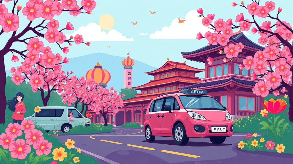 축제 즐기기 A to Z: 교통, 숙박, 할인 정보 (cartoon 스타일)