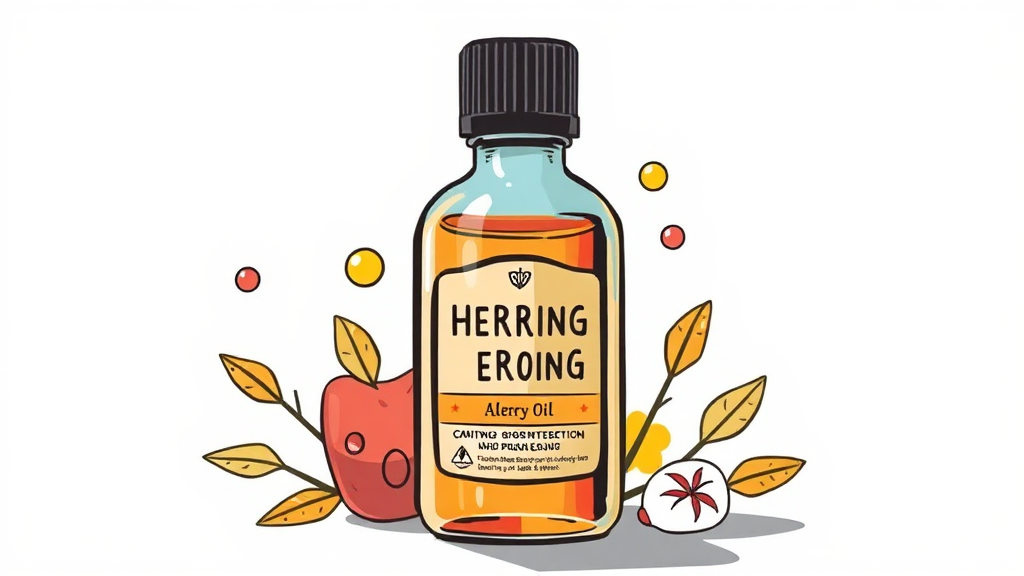 헤링 오일 섭취 시 주의사항 및 부작용 (illustration 스타일)