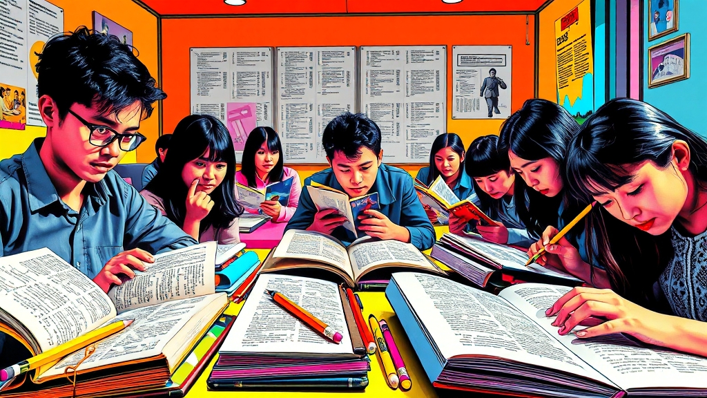 공무원 시험 과목별 학습 전략 (popart 스타일)