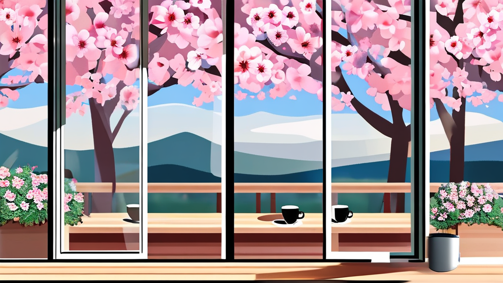 솔내길 벚꽃 관람 후 즐길 거리 (illustration 스타일)