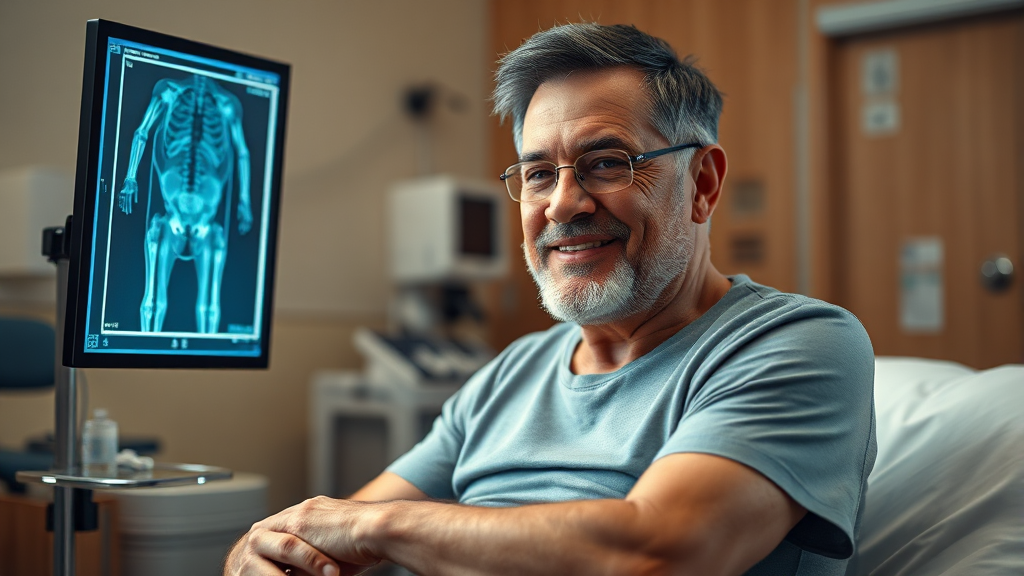 무릎 통증 치료: 보존적 치료 (realistic 스타일)