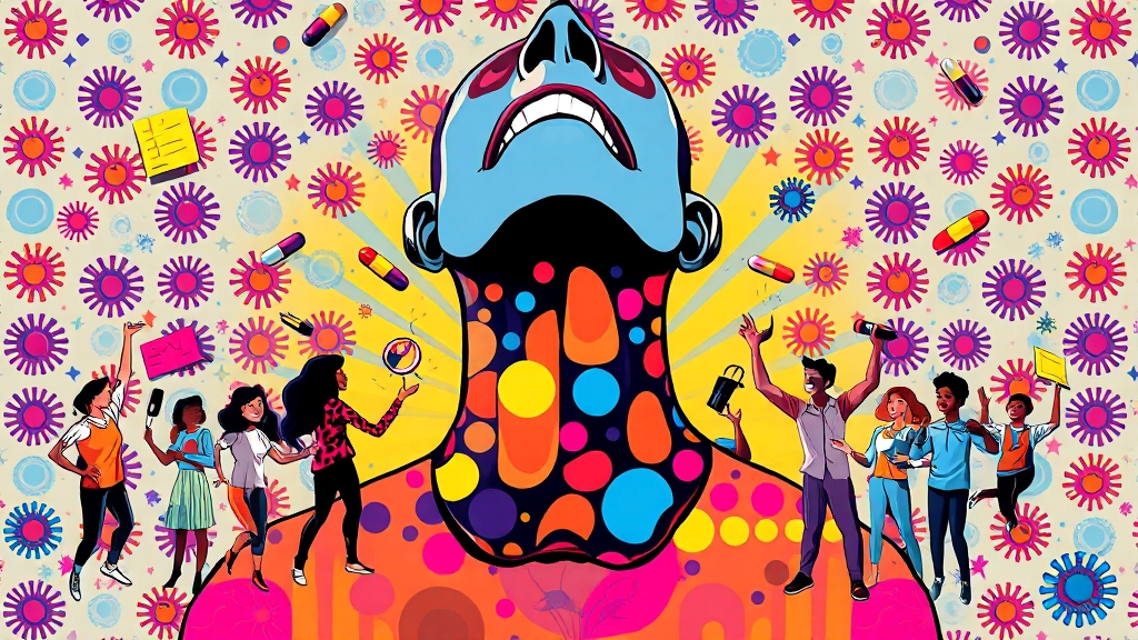 갑상선암 예방, 생활 습관이 중요 (popart 스타일)