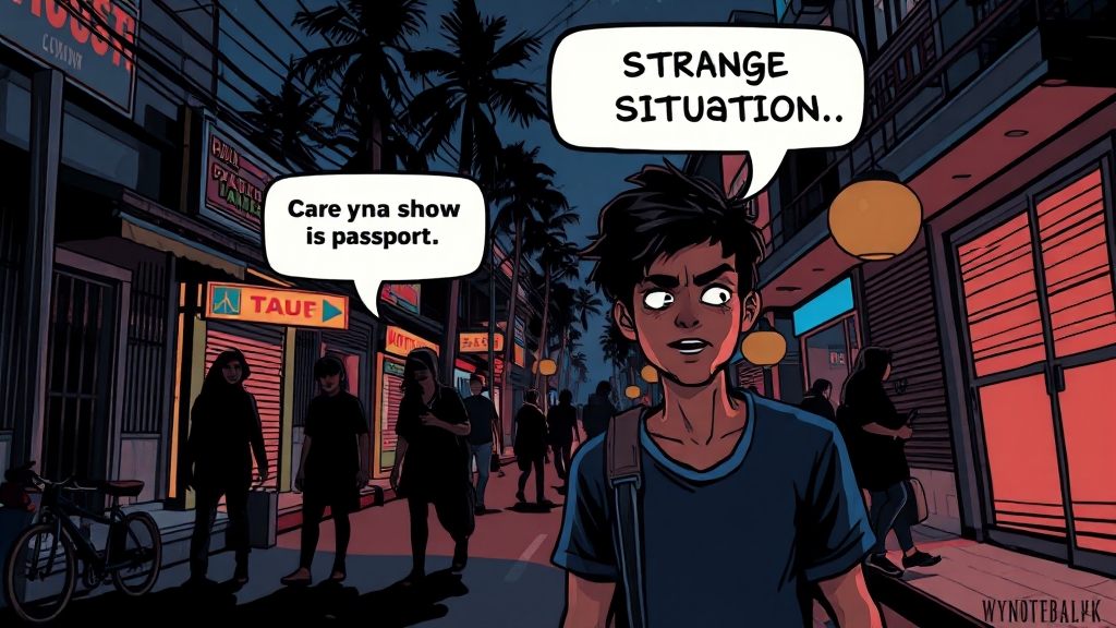 캄보디아 범죄 유형과 예방 (cartoon 스타일)