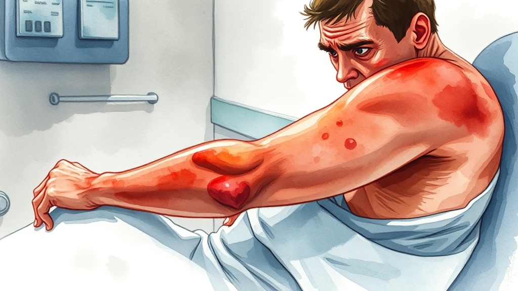 겨드랑이 통증 원인 (watercolor 스타일)