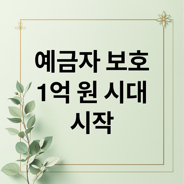 예금자 보호
1억 원 시대
시작 (예금자 보호법 1억)