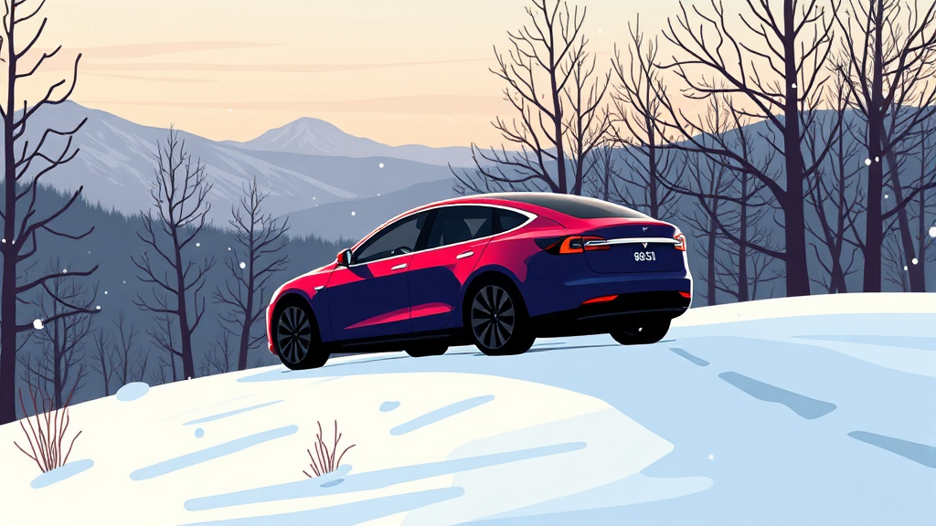 겨울철 주행거리, 얼마나 줄어들까? (illustration 스타일)