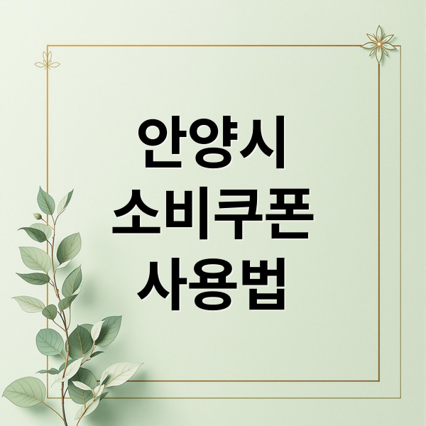 안양시소비쿠폰사용법 (안양시 소비쿠폰 사용처 가맹점)