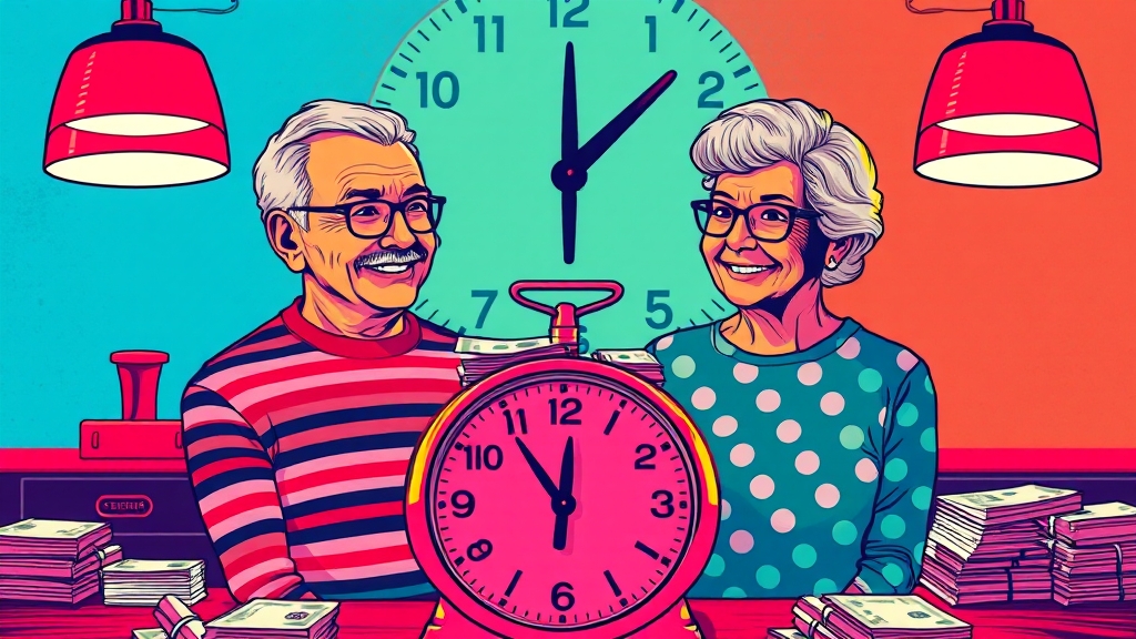 조기 수령 vs 지연 수령, 뭐가 좋을까? (popart 스타일)