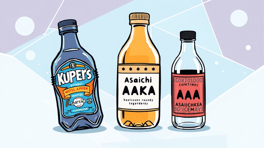 숙취해소제 브랜드별 특징 비교 (cartoon 스타일)