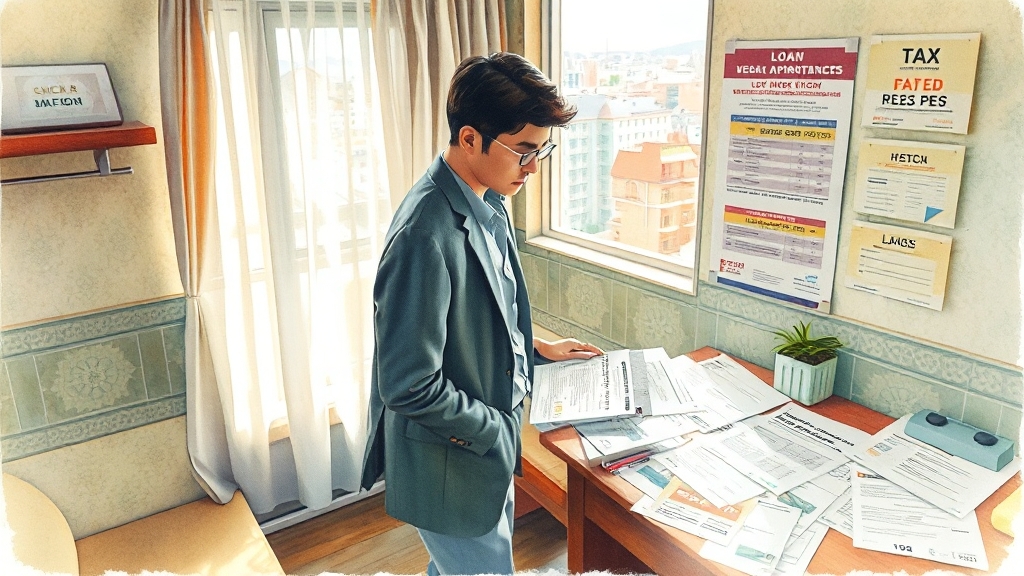 50대를 위한 소형 아파트 부동산 투자 A to Z: 안정 수익에서 위험 관리까지 7 세금 절감 및 대출 조건 확인 가이드 (watercolor 스타일)