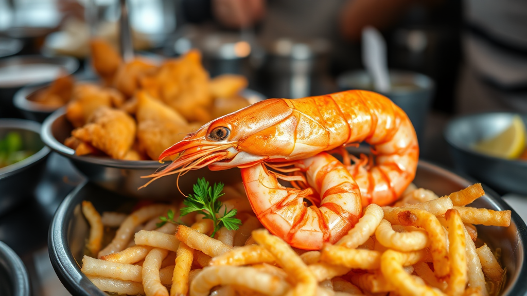 속초 새우 맛집 방문 후기 및 현지 반응 (realistic 스타일)