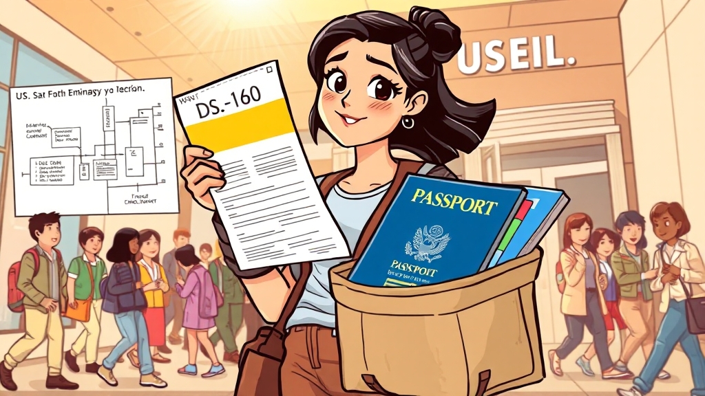 비자 신청 절차 완벽 안내 (cartoon 스타일)
