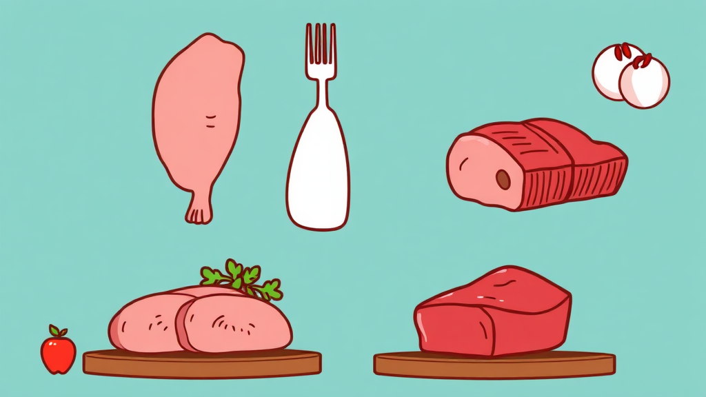당뇨 환자를 위한 육류 선택 가이드 (cartoon 스타일)