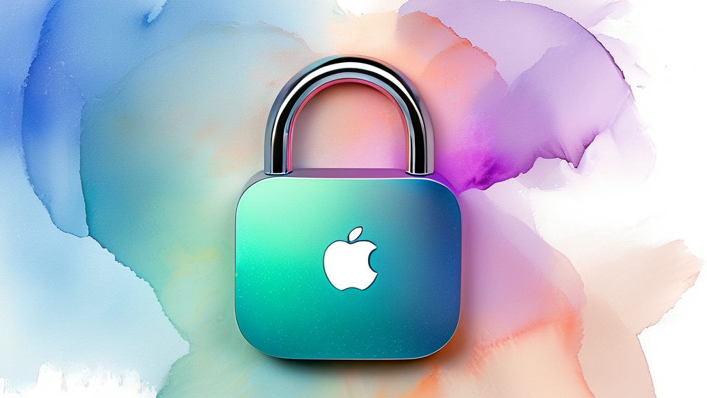 애플 공식 웹사이트를 통한 비밀번호 재설정 (watercolor 스타일)