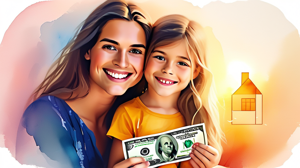 자녀장려금, 얼마나 받을 수 있나요? (watercolor 스타일)