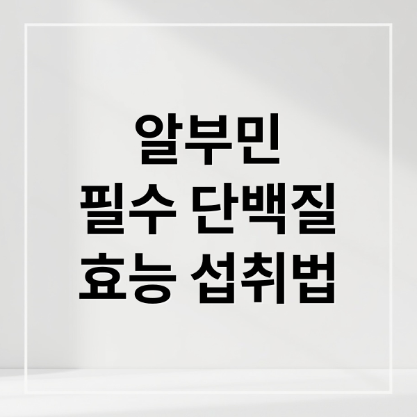 알부민
필수 단백질
효능 섭취법 (알부민 효능)