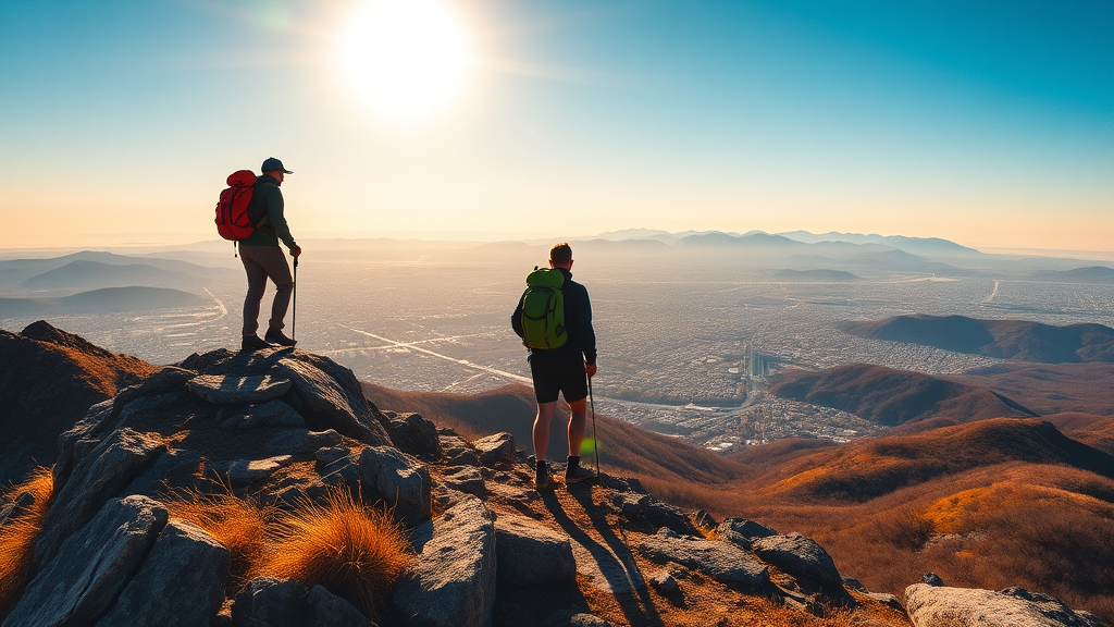 유달산 등반 준비 (realistic 스타일)