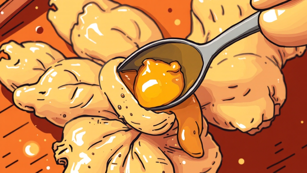 생강 손질 및 준비 과정 (illustration 스타일)