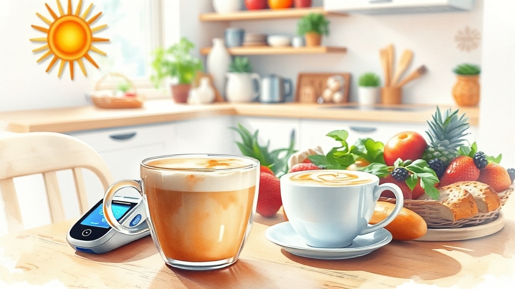 카페라떼, 당뇨 환자도 괜찮을까? (watercolor 스타일)