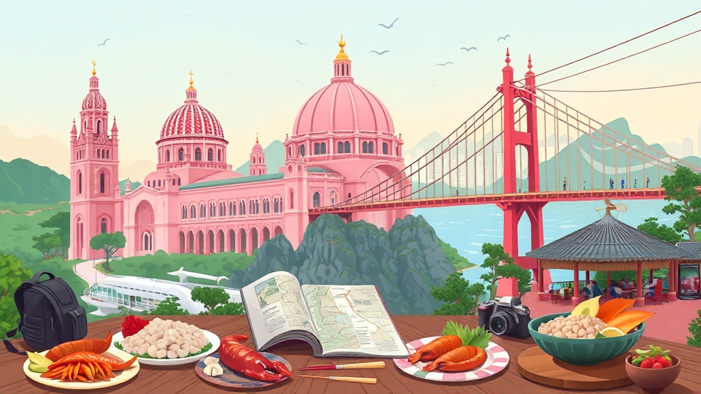 다낭 필수 관광지 & 맛집 (illustration 스타일)