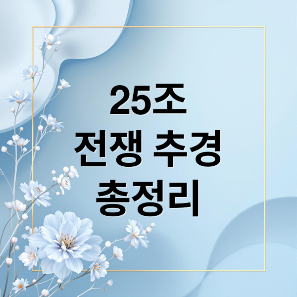 25조
전쟁 추경
총정리 (25조원 전쟁추경)