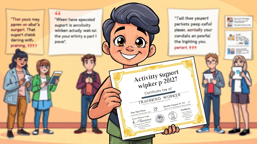 활동지원사 자격증 취득 방법 (cartoon 스타일)