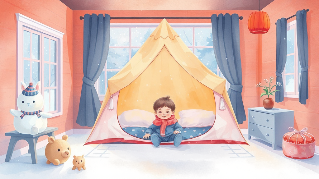 보온 용품 및 난방 효율 높이는 제품 활용 (watercolor 스타일)