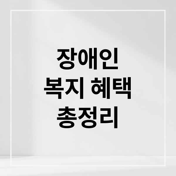 장애인
복지 혜택
총정리 (장애인 지원 제도 혜택 신청)
