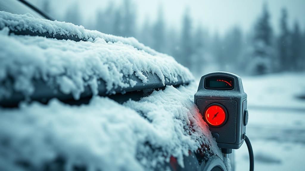 겨울철 배터리 성능 저하 요인 (realistic 스타일)