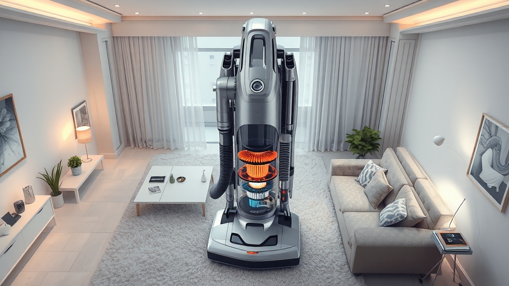 강력한 흡입력으로 깨끗하게 (illustration 스타일)