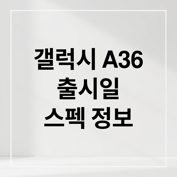 갤럭시 A36
출시일
스펙 정보 (갤럭시 A36 스펙 가격)