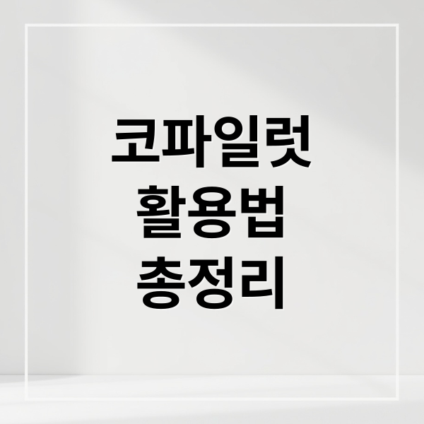 코파일럿
활용법
총정리 (코파일럿)