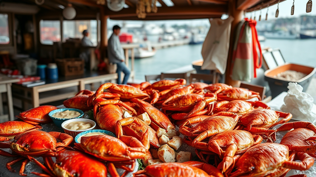 울진 대게 가격 및 맛집 탐방 가이드 (realistic 스타일)