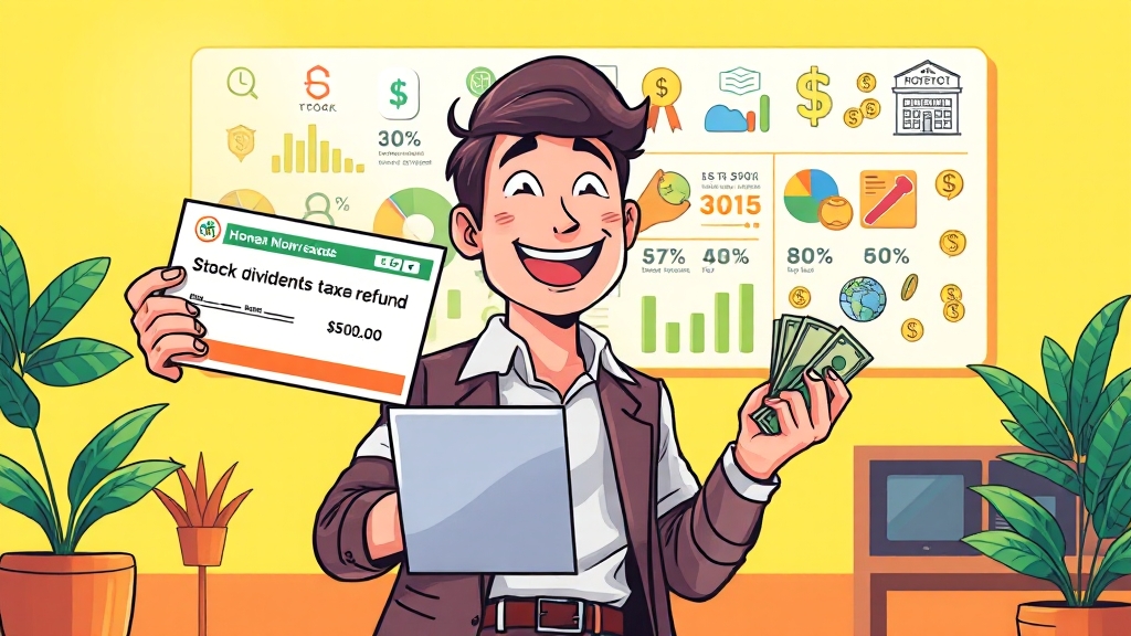 배당소득세 신고 및 환급 (cartoon 스타일)