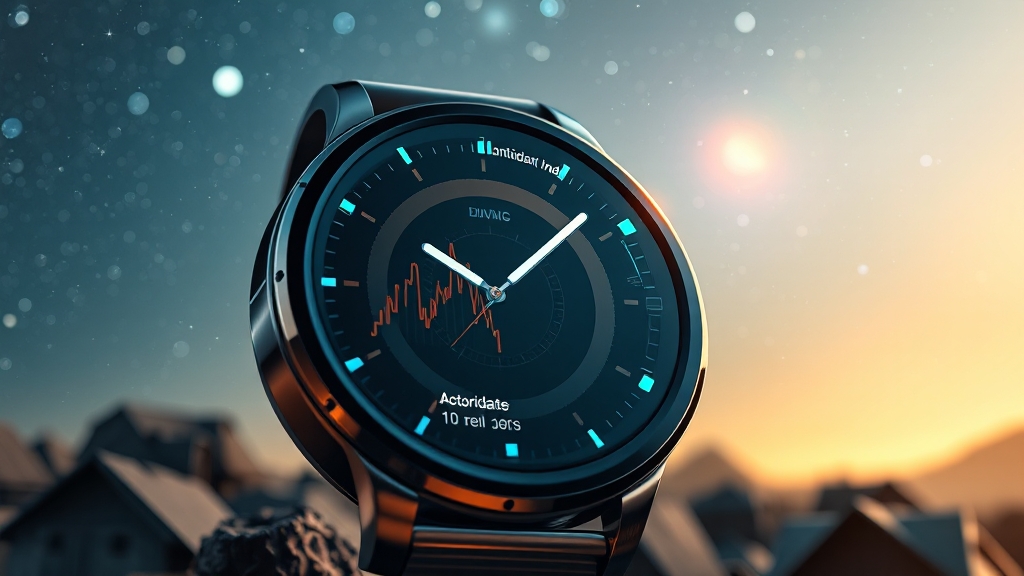 갤럭시 워치8 주요 기능 (realistic 스타일)