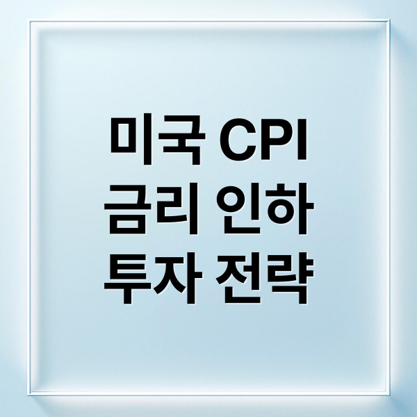 미국 CPI
금리 인하
투자 전략 (미국 CPI)