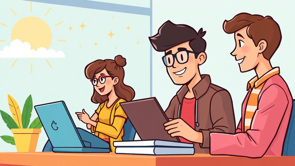 지식배움터 활용법: 회원가입부터 수료까지 (cartoon 스타일)