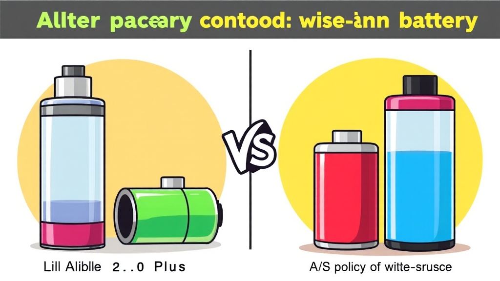 배터리 성능 및 A/S 정책 (cartoon 스타일)