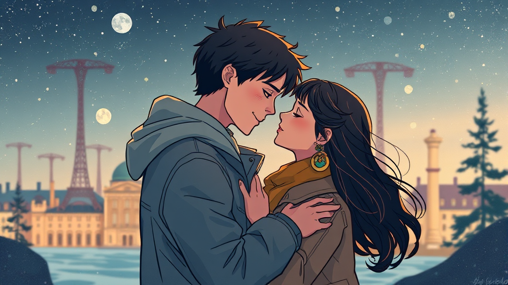 과거의 비극과 현재의 재회 (illustration 스타일)