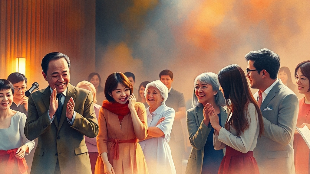 콘서트 분위기와 반응 (watercolor 스타일)